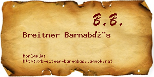 Breitner Barnabás névjegykártya